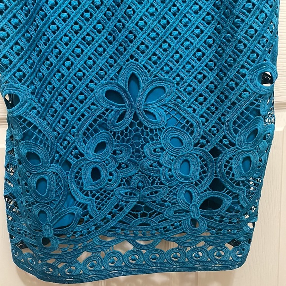 White House Black Market Blue Lace Dress - Picture 3 of 5